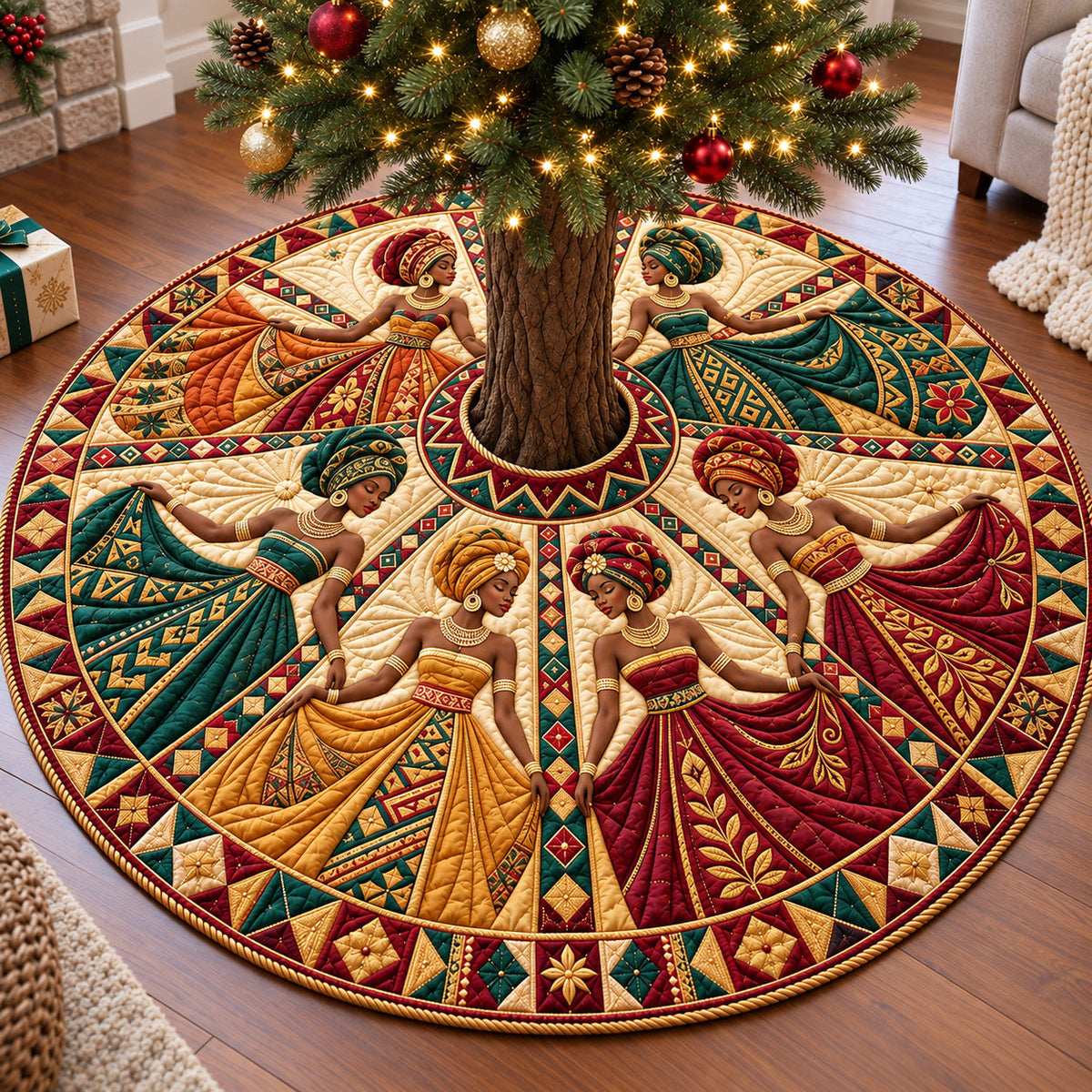 Melanin Queens Quilted Tree Skirt GFTOTP22207