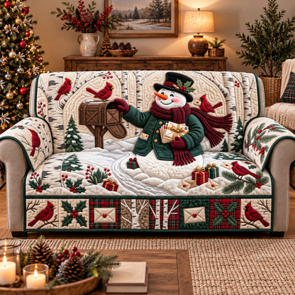 Snowman Mail Delivery Quilted Sofa Cover GFTOTP22210