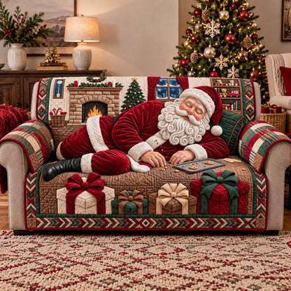 Santa Nap Time Quilted Sofa Cover GFTOTP22216