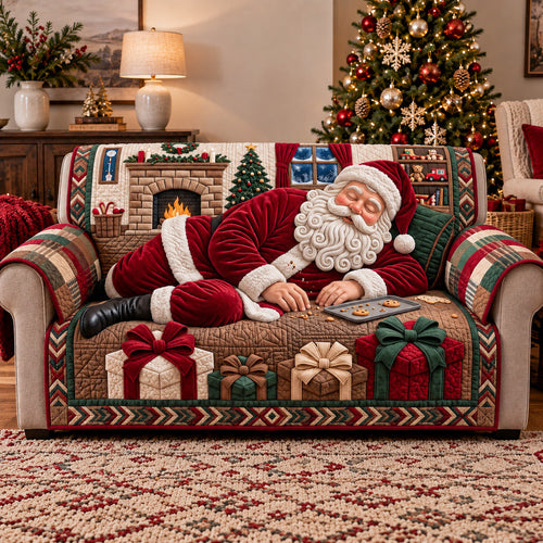 Santa Nap Time Quilted Sofa Cover GFTOTP22216