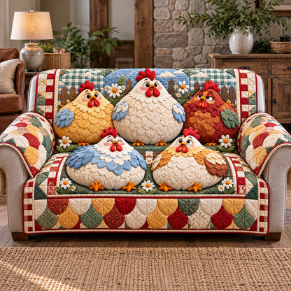 Chubby Funny Chicken Quilted Sofa Cover GFTOTP22250