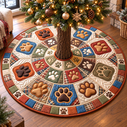 Rustic Paw Prints Quilted Tree Skirt GFTOTP22260