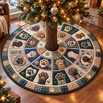 Rustic Paw Prints Quilted Tree Skirt GFTOTP22261