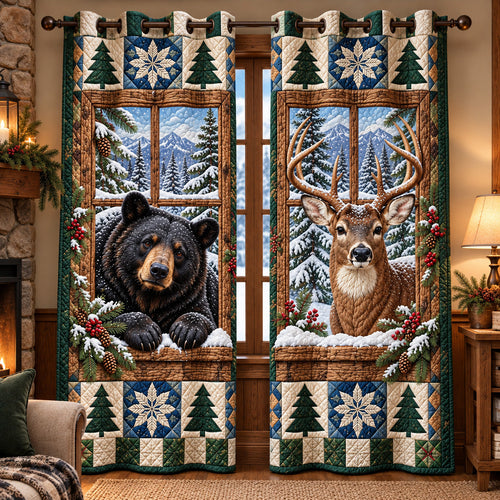 Winter Rustic Window Quilted Curtains GFTOTP22299