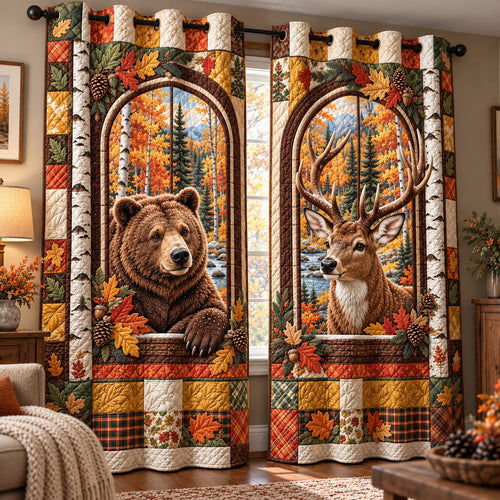 Autumn Rustic Window Quilted Curtains GFTOTP22302