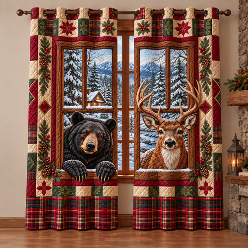 Winter Festive Window Quilted Curtains GFTOTP22305