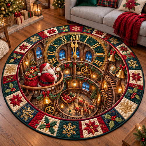 Jolly Santa Workshop Quilted Round Mat GFTOTP22322