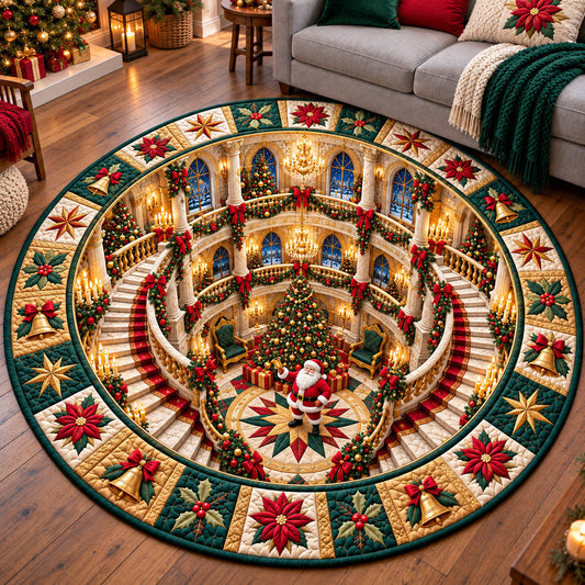 Jolly Santa Workshop Quilted Round Mat GFTOTP22324