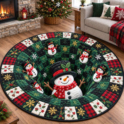 Snowman Vortex Swirl Quilted Round Mat GFTOTP22456
