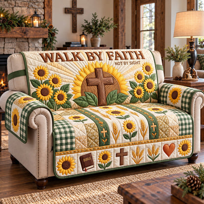 Walk By Faith Quilted Sofa Cover GFTOTP22467