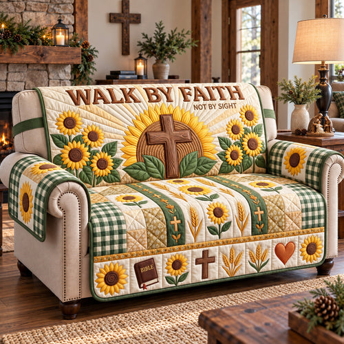 Walk By Faith Quilted Sofa Cover GFTOTP22467
