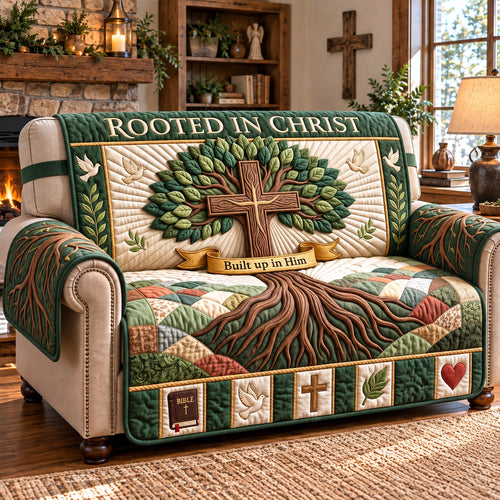 Rooted In Christ Quilted Sofa Cover GFTOTP22469