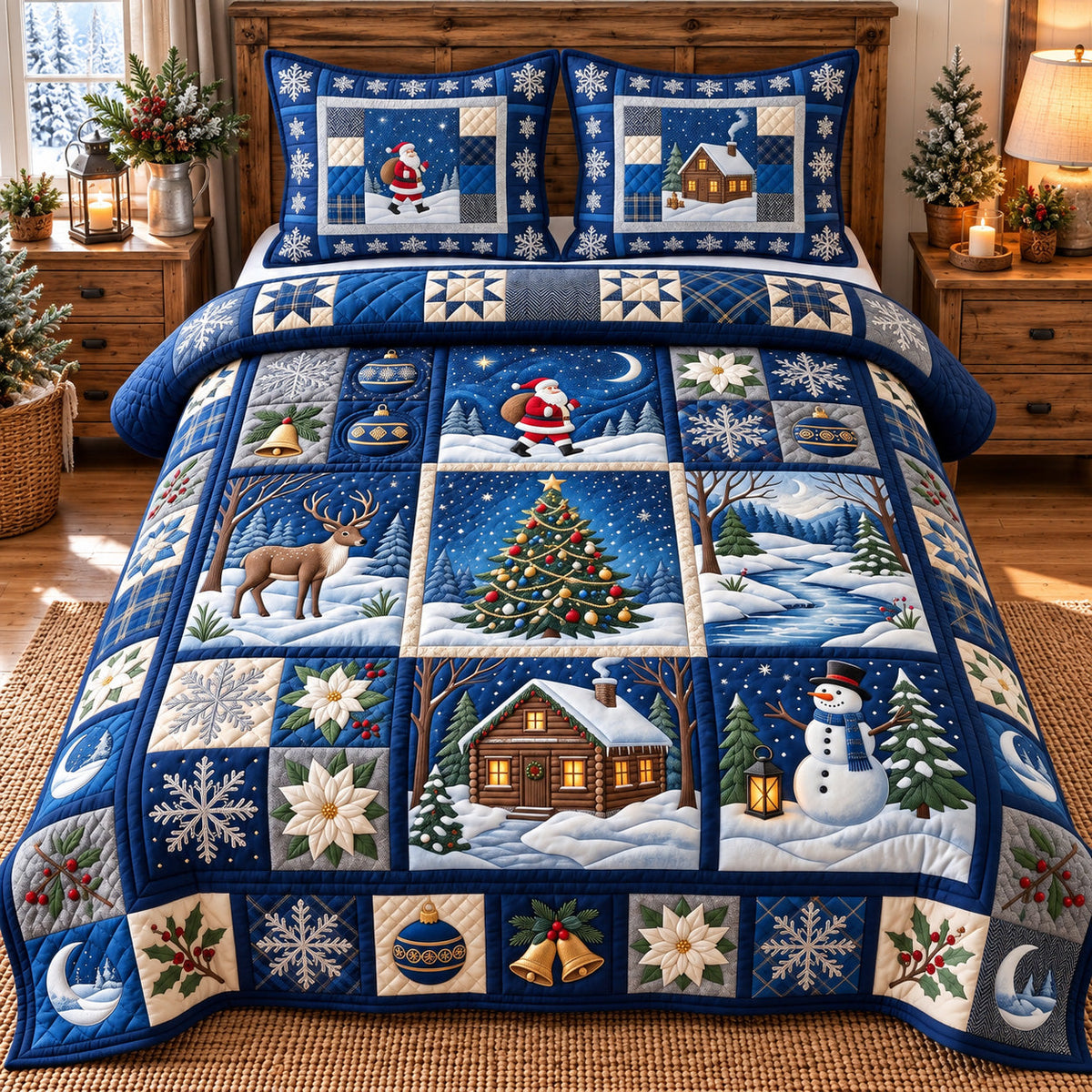 Festive Patchwork 3-Piece Quilted Bedding Set GFTOTP22484