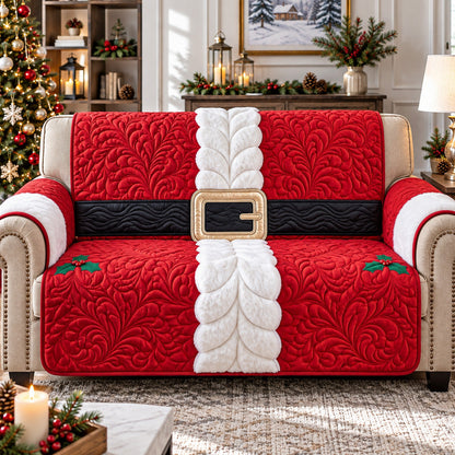 Classic Santa Quilted Sofa Cover GFTOTP22562