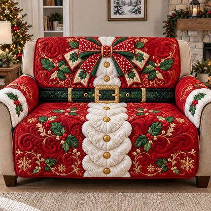 Festive Santa Quilted Sofa Cover GFTOTP22563
