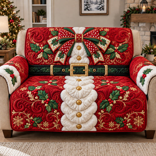 Festive Santa Quilted Sofa Cover GFTOTP22563
