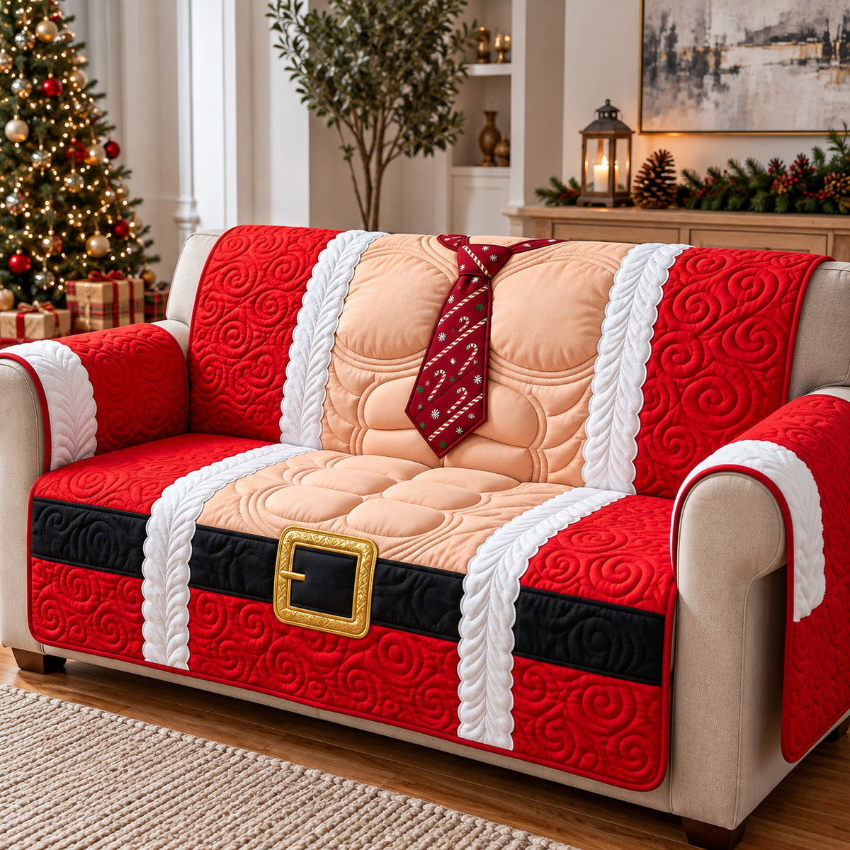 Muscle Santa Quilted Sofa Cover GFTOTP22564
