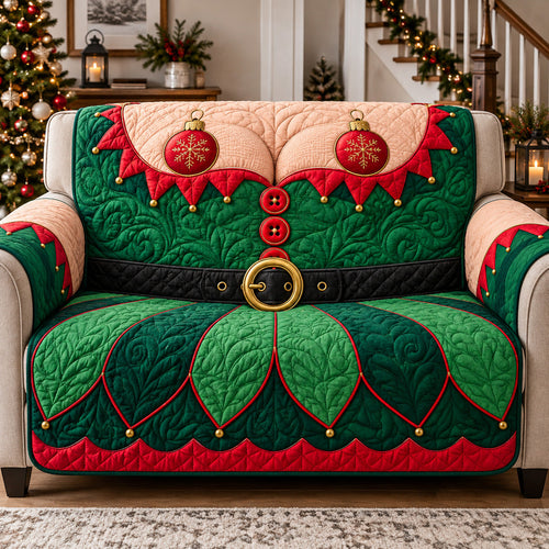 Ornament Elf Quilted Sofa Cover GFTOTP22566