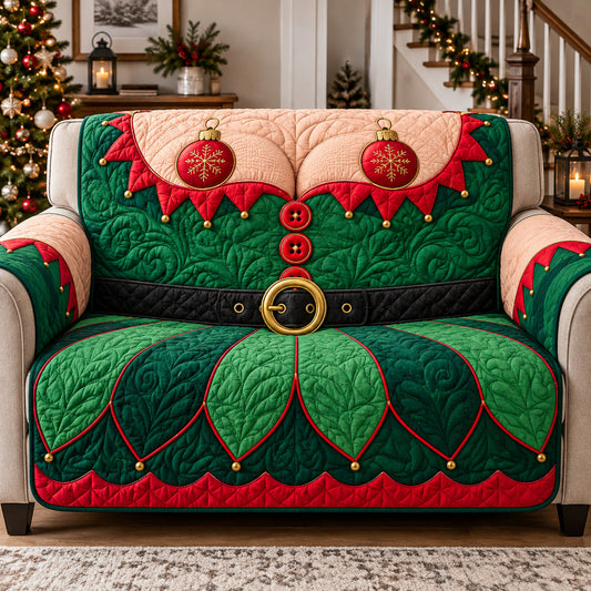 Ornament Elf Quilted Sofa Cover GFTOTP22566