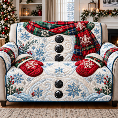 Winter Snowman Quilted Sofa Cover GFTOTP22568