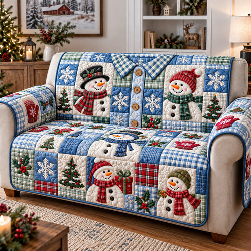 Frosty Snowman Shirt Quilted Sofa Cover GFTOTP22570