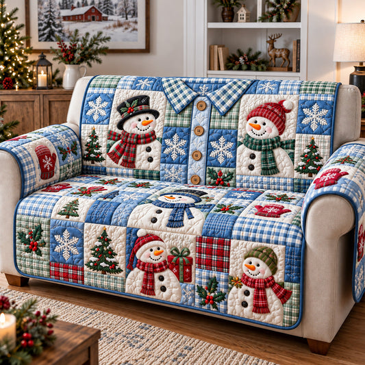 Frosty Snowman Shirt Quilted Sofa Cover GFTOTP22570