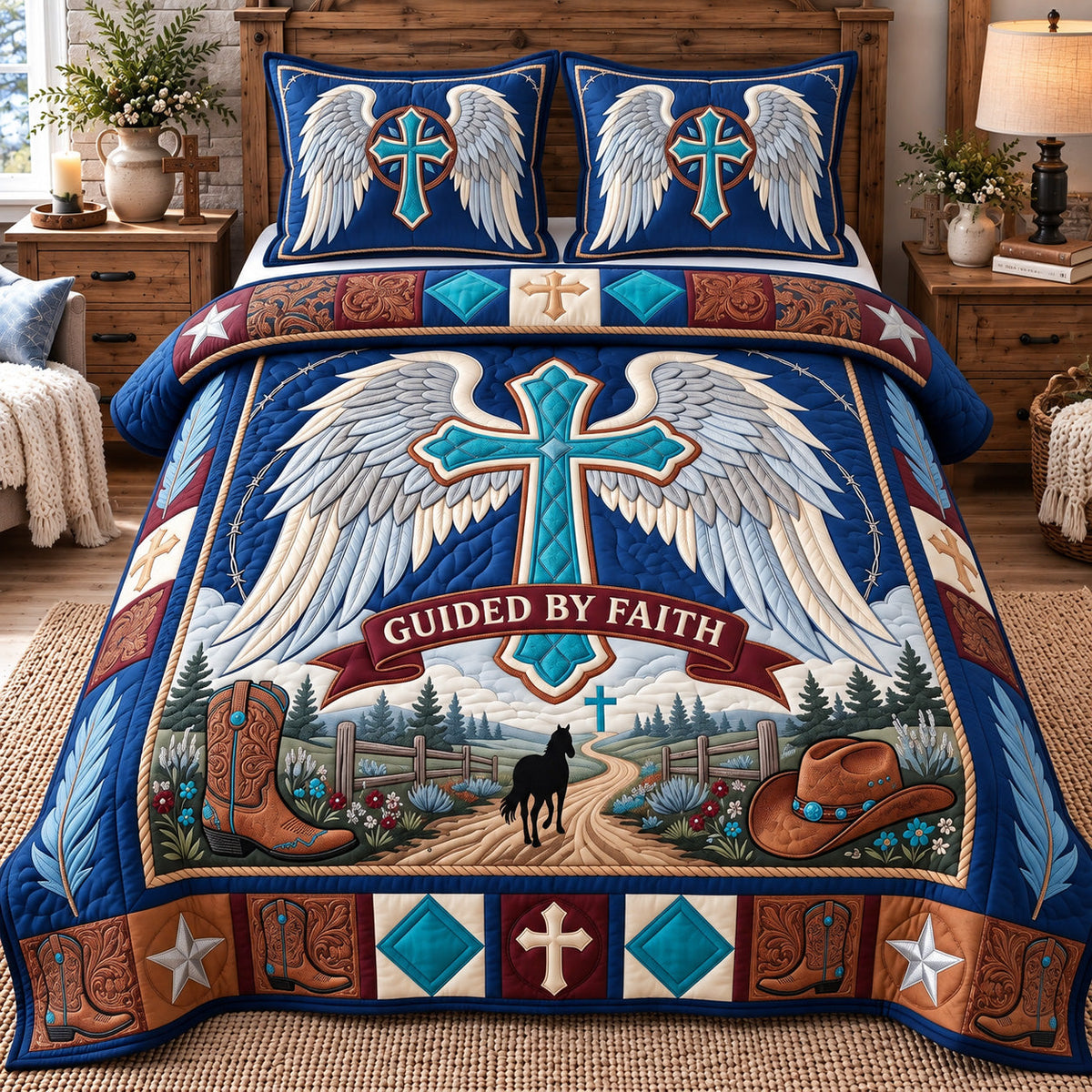 Guided By Faith 3-Piece Quilted Bedding Set GFTOTP22575