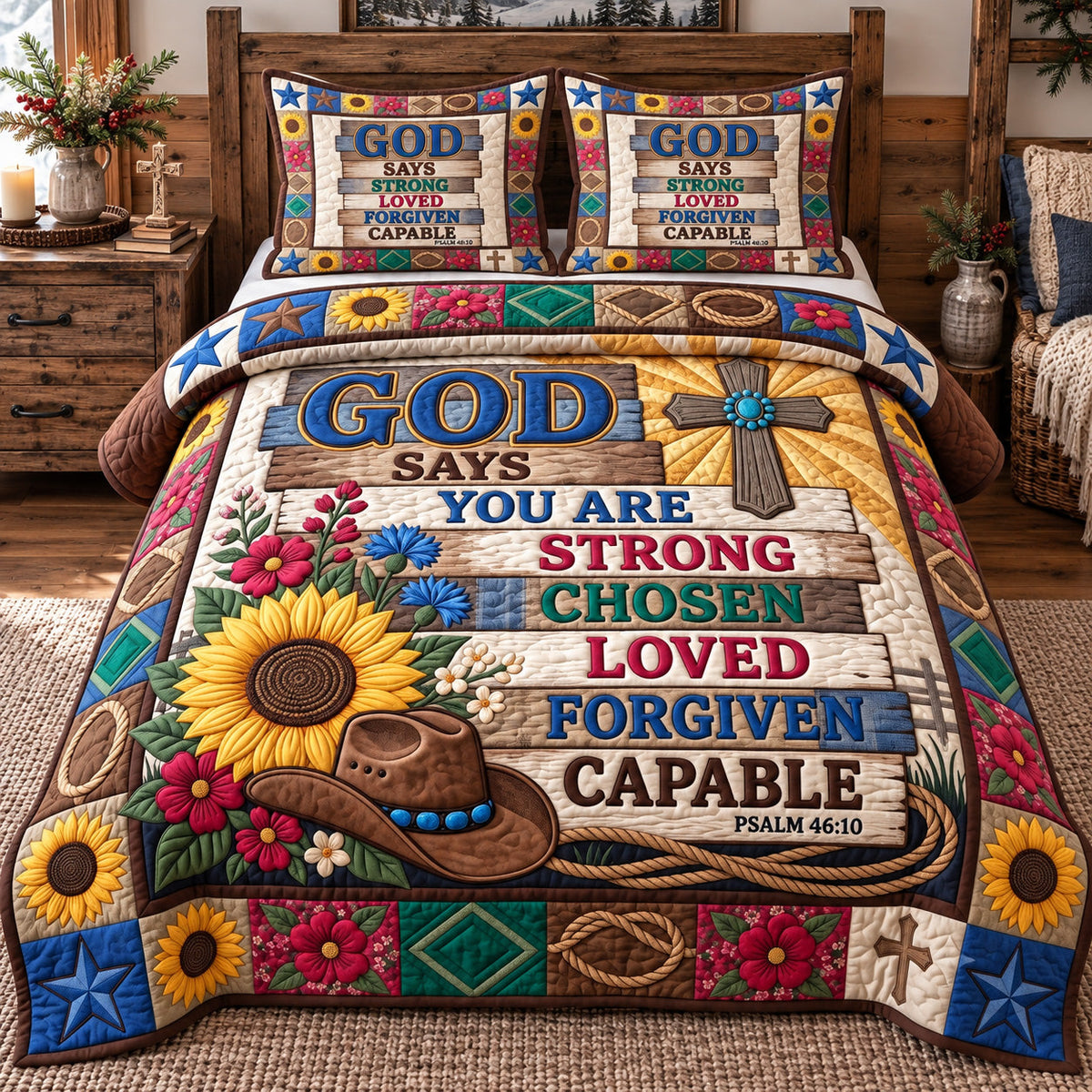God Says You Are 3-Piece Quilted Bedding Set GFTOTP22576