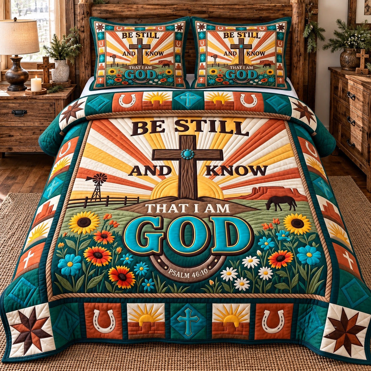 Be Still And Know 3-Piece Quilted Bedding Set GFTOTP22577