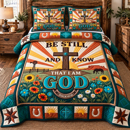 Be Still And Know 3-Piece Quilted Bedding Set GFTOTP22577