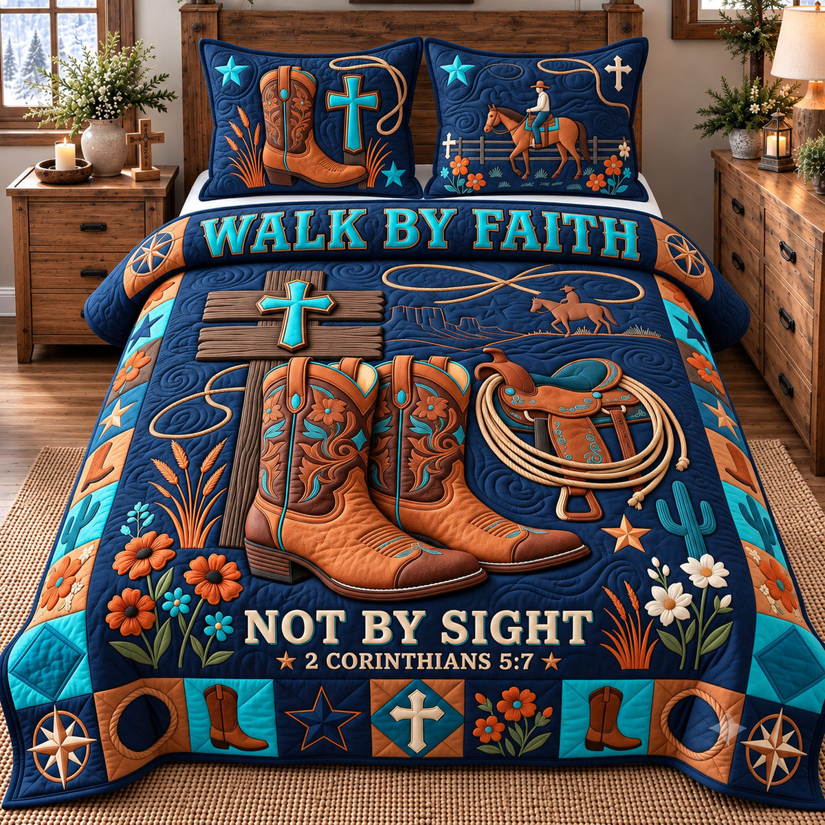 Walk By Faith 3-Piece Quilted Bedding Set GFTOTP22579
