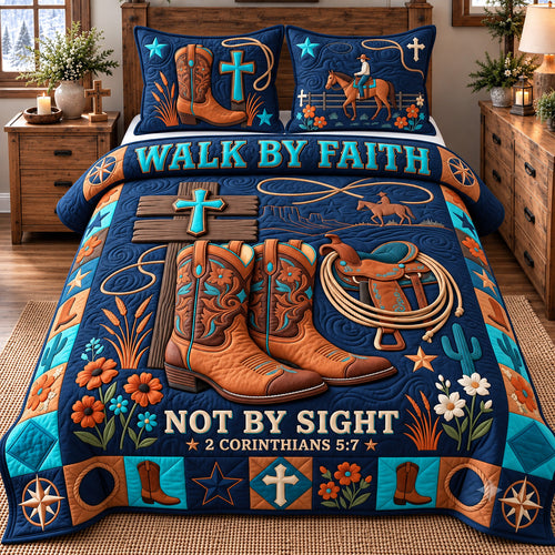 Walk By Faith 3-Piece Quilted Bedding Set GFTOTP22579