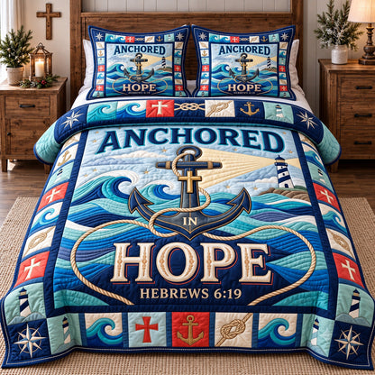Anchored In Hope 3-Piece Quilted Bedding Set GFTOTP22583