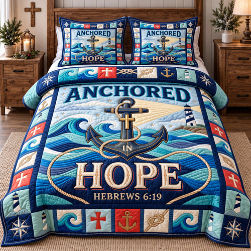 Anchored In Hope 3-Piece Quilted Bedding Set GFTOTP22583