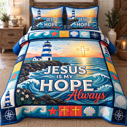 Jesus Is My Hope 3-Piece Quilted Bedding Set GFTOTP22585