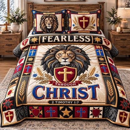 Fearless Through Christ 3-Piece Quilted Bedding Set GFTOTP22587