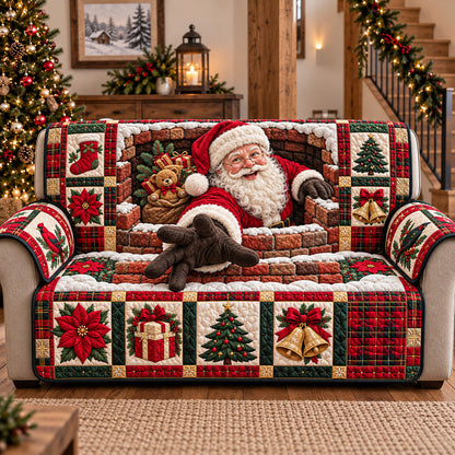 Chimney Santa Quilted Sofa Cover GFTOTP22588