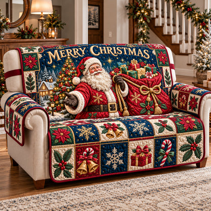 Merry Christmas Santa Quilted Sofa Cover GFTOTP22589