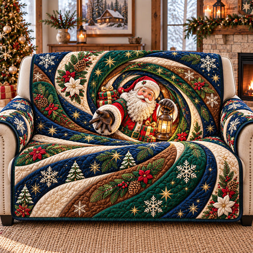 Santa Swirl Quilted Sofa Cover GFTOTP22594