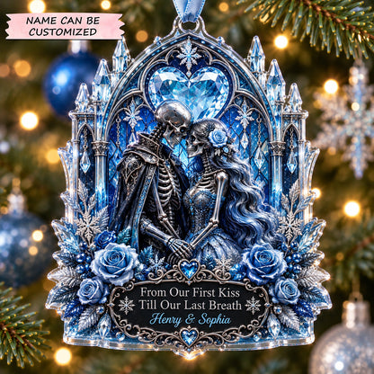 Personalized Skeleton Couple Christmas Mica Ornament QTCUZ GFTOTP22697