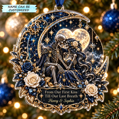 Personalized Skeleton Couple Christmas Mica Ornament QTCUZ GFTOTP22697