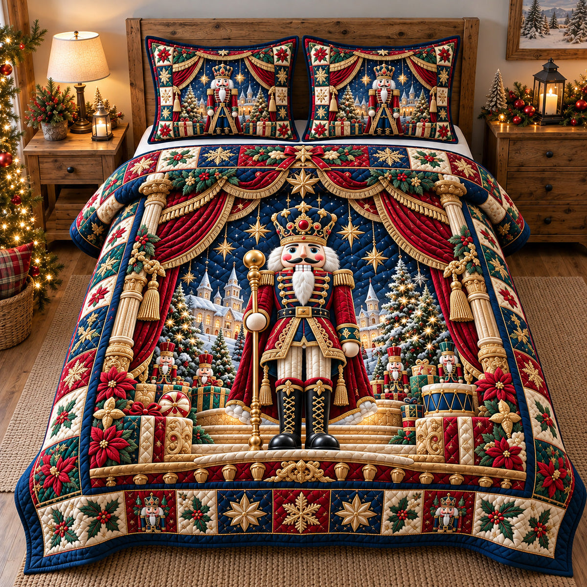 Royal Nutcracker Stage 3-Piece Quilted Bedding Set GFTOTP22678