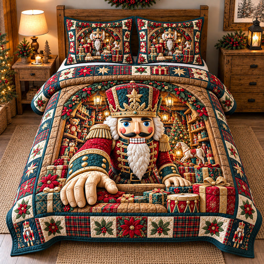 Giant Toy Nutcracker 3-Piece Quilted Bedding Set GFTOTP22679