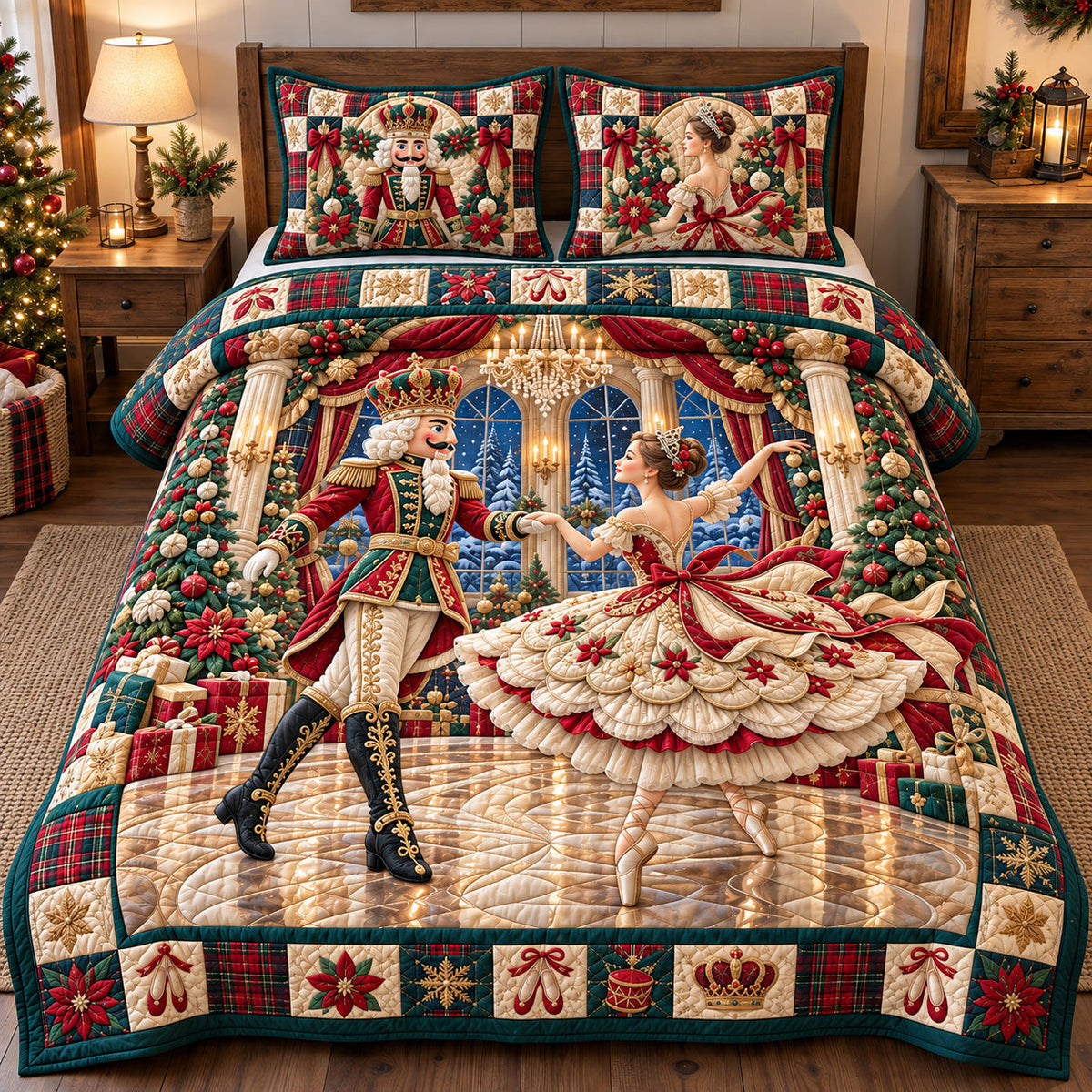 Nutcracker Winter Dance 3-Piece Quilted Bedding Set GFTOTP22681