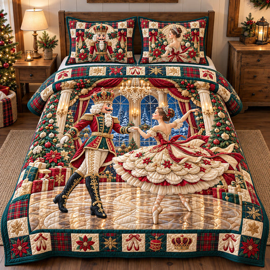 Nutcracker Winter Dance 3-Piece Quilted Bedding Set GFTOTP22681