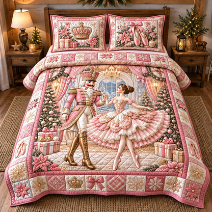 Pink Ballet Nutcracker Dream 3-Piece Quilted Bedding Set GFTOTP22682
