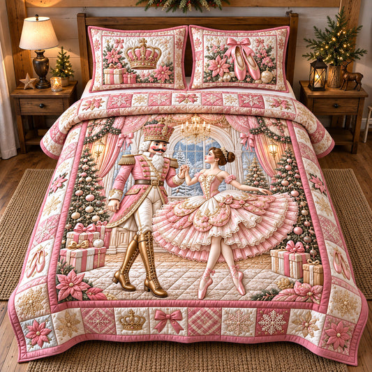Pink Ballet Nutcracker Dream 3-Piece Quilted Bedding Set GFTOTP22682