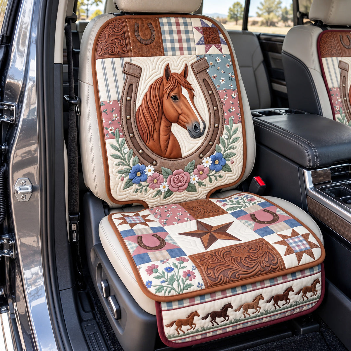 Country Sweet Horse Quilted Car Seat Protector GFTOTP22683