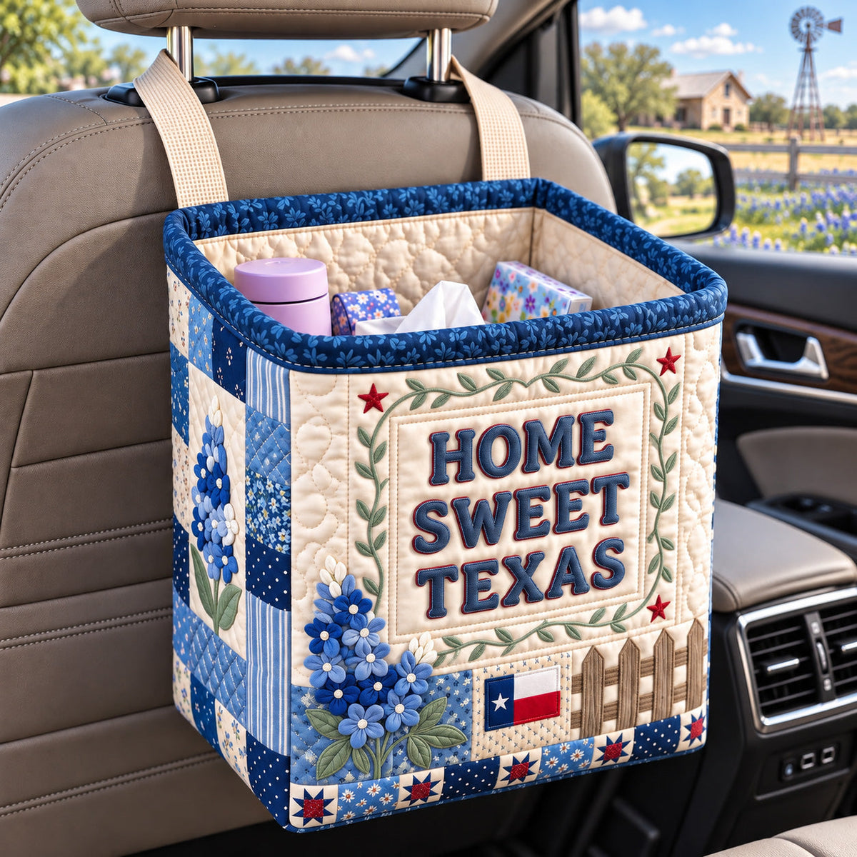 Home Sweet Texas Quilted Car Basket GFTOTP22689