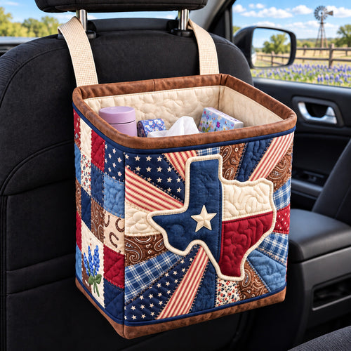 Texas Patchwork Quilted Car Basket GFTOTP22690